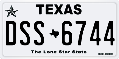 TX license plate DSS6744