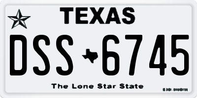 TX license plate DSS6745