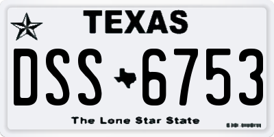 TX license plate DSS6753