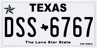 TX license plate DSS6767