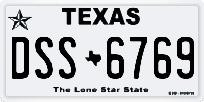 TX license plate DSS6769