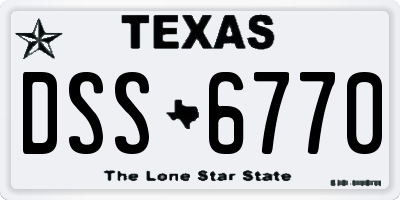 TX license plate DSS6770