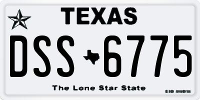 TX license plate DSS6775