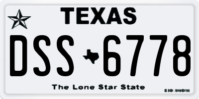 TX license plate DSS6778