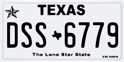 TX license plate DSS6779