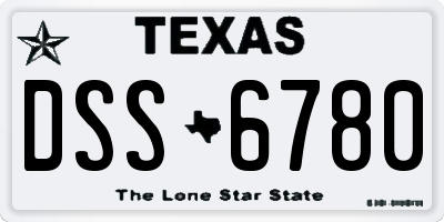 TX license plate DSS6780