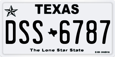 TX license plate DSS6787