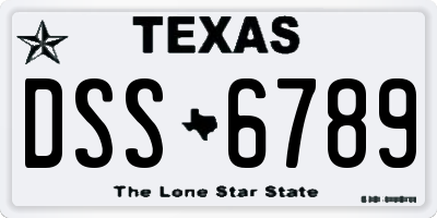 TX license plate DSS6789