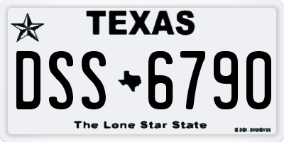 TX license plate DSS6790