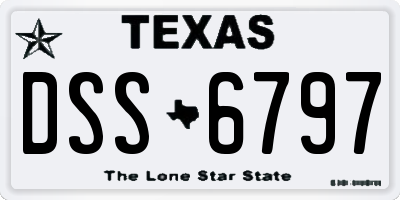 TX license plate DSS6797