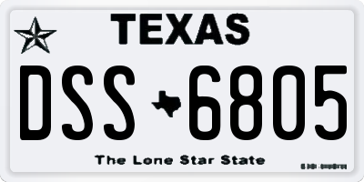 TX license plate DSS6805