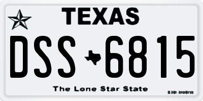 TX license plate DSS6815