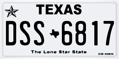 TX license plate DSS6817