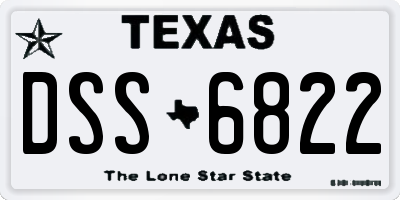 TX license plate DSS6822
