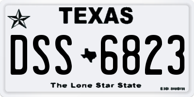 TX license plate DSS6823