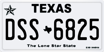 TX license plate DSS6825