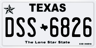 TX license plate DSS6826