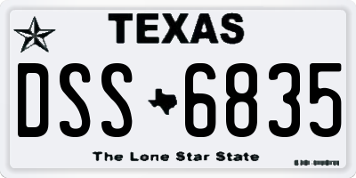 TX license plate DSS6835