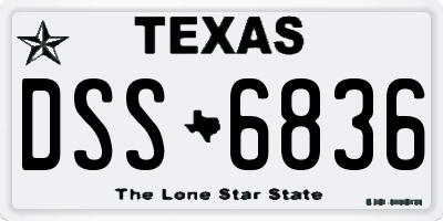 TX license plate DSS6836