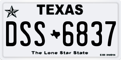 TX license plate DSS6837