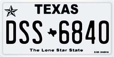 TX license plate DSS6840