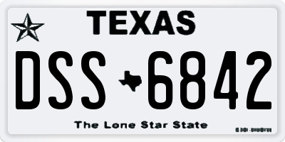 TX license plate DSS6842