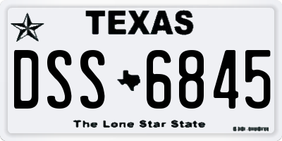 TX license plate DSS6845