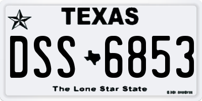 TX license plate DSS6853