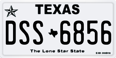 TX license plate DSS6856