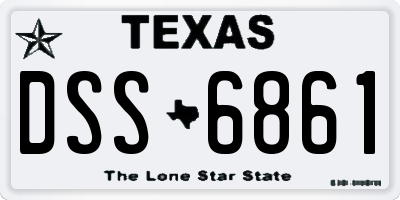 TX license plate DSS6861