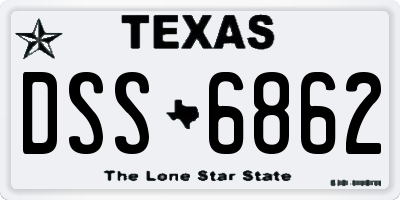 TX license plate DSS6862
