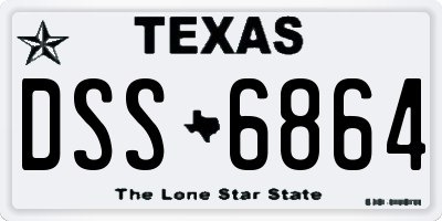 TX license plate DSS6864