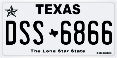 TX license plate DSS6866