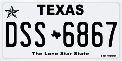 TX license plate DSS6867