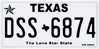 TX license plate DSS6874