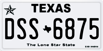 TX license plate DSS6875
