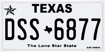 TX license plate DSS6877