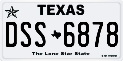 TX license plate DSS6878