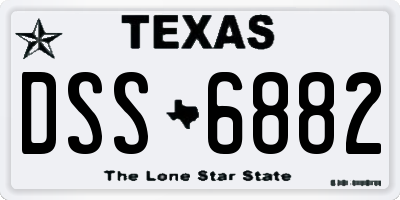 TX license plate DSS6882