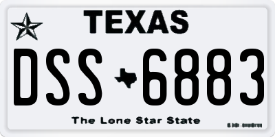 TX license plate DSS6883