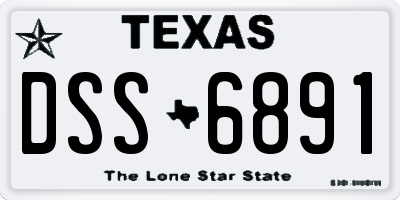 TX license plate DSS6891
