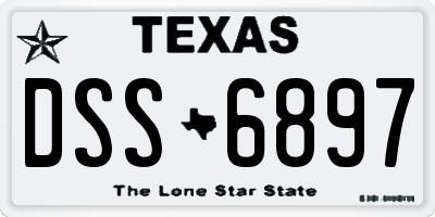 TX license plate DSS6897