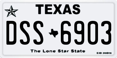 TX license plate DSS6903