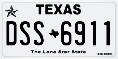TX license plate DSS6911