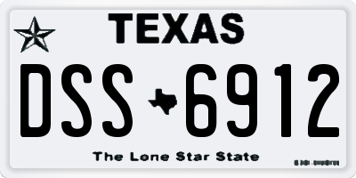 TX license plate DSS6912
