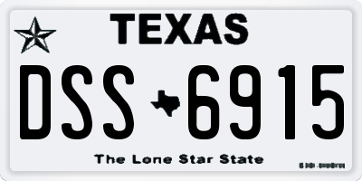 TX license plate DSS6915