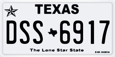 TX license plate DSS6917