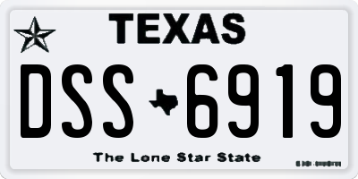 TX license plate DSS6919