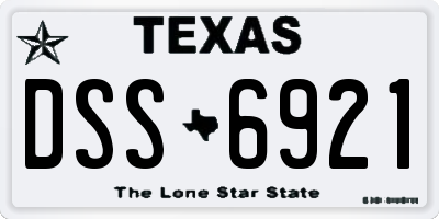TX license plate DSS6921