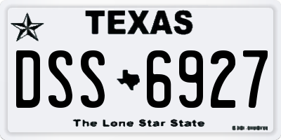 TX license plate DSS6927